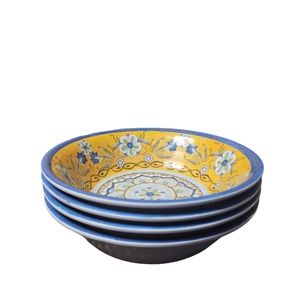 Set of 4 rustico melamine floral 7.5" bowls EUC